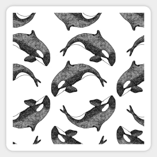 Dancing Orca - black Sticker